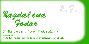 magdalena fodor business card